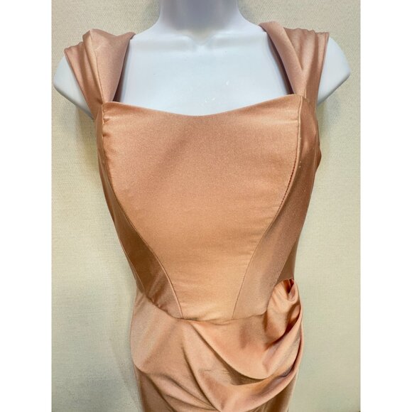 Cynthia & Sahar Women's Bridesmaid Maxi Dress Side Slit Size XS Pink Sleeveless - Picture 7 of 16